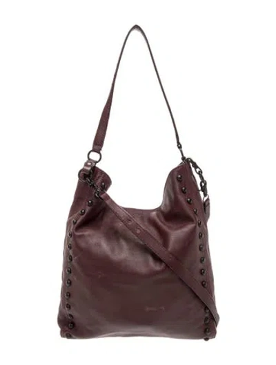 Pre-owned Loeffler Randall Leather Shoulder Bag In Burgundy