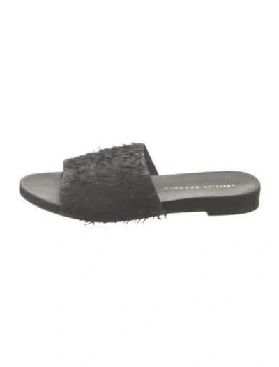 Pre-owned Loeffler Randall Leather Slides In Black