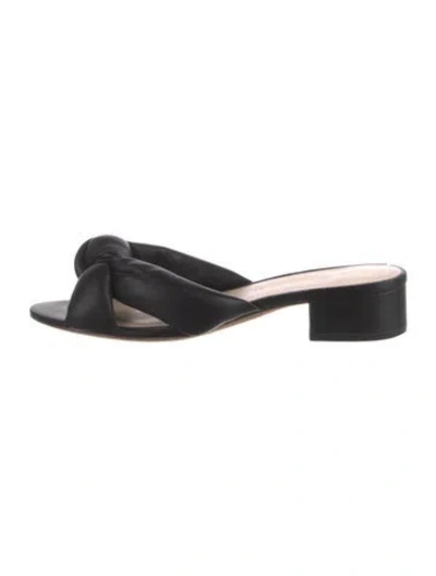 Pre-owned Loeffler Randall Leather Slides In Black