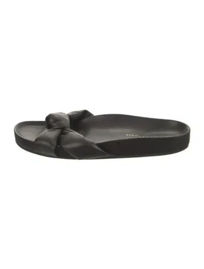 Pre-owned Loeffler Randall Leather Slides In Black
