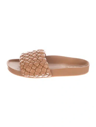 Pre-owned Loeffler Randall Leather Slides In Brown