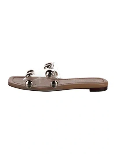 Pre-owned Loeffler Randall Leather Slides In Brown