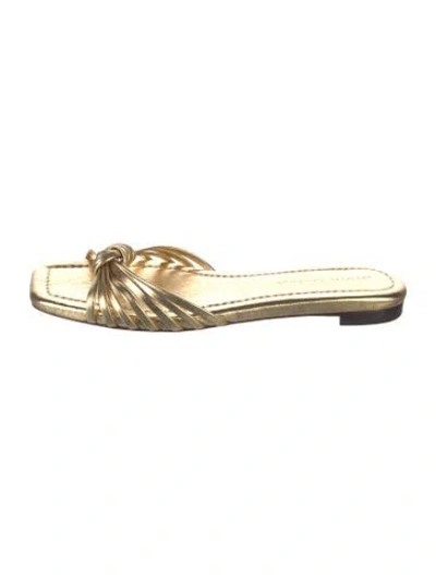 Pre-owned Loeffler Randall Leather Slides In Gold