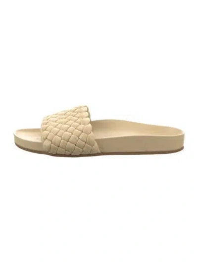 Pre-owned Loeffler Randall Leather Slides In Neutral