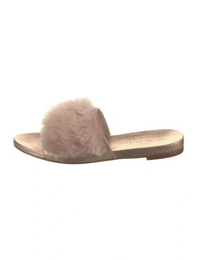 Pre-owned Loeffler Randall Leather Slides In Neutral