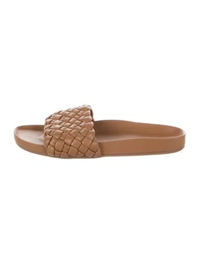 Pre-owned Loeffler Randall Leather Slides In Neutrals