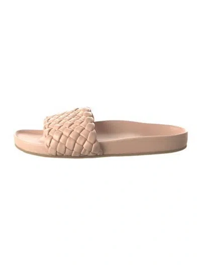 Pre-owned Loeffler Randall Leather Slides In Neutrals