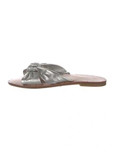 Pre-owned Loeffler Randall Leather Slides In Silver