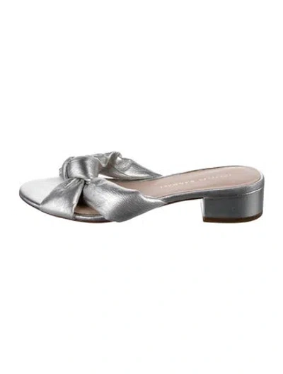 Pre-owned Loeffler Randall Leather Slides In Silver