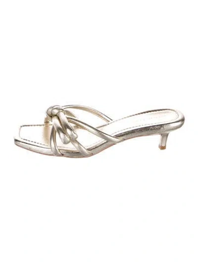 Pre-owned Loeffler Randall Leather Slides In White