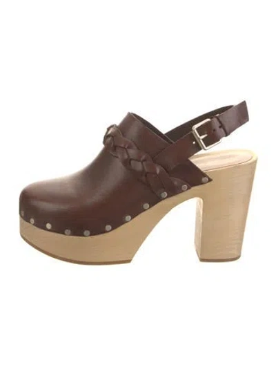Pre-owned Loeffler Randall Leather Slingback Pumps In Brown
