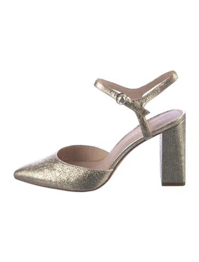 Pre-owned Loeffler Randall Leather Slingback Pumps In Gold/metallic