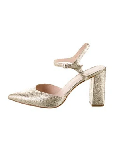 Pre-owned Loeffler Randall Leather Slingback Pumps In Green