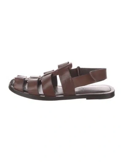 Pre-owned Loeffler Randall Leather Slingback Sandals In Brown