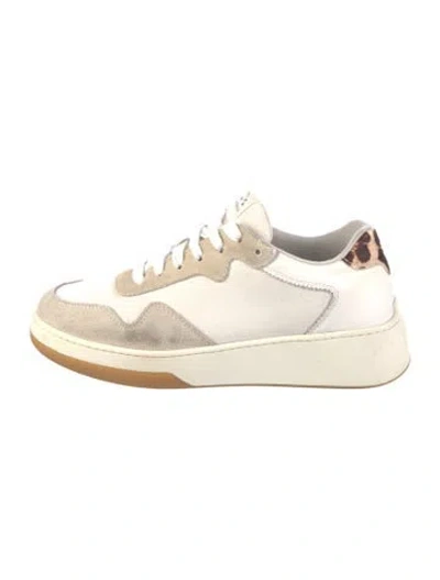 Pre-owned Loeffler Randall Leather Sneakers In Neutral