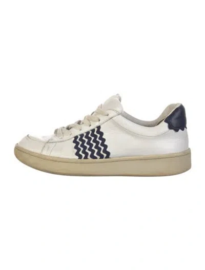 Pre-owned Loeffler Randall Leather Sneakers In White