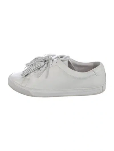 Pre-owned Loeffler Randall Leather Sneakers In White