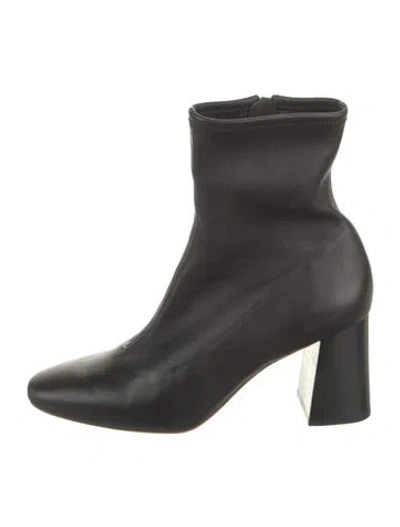 Pre-owned Loeffler Randall Leather Sock Boots In Black