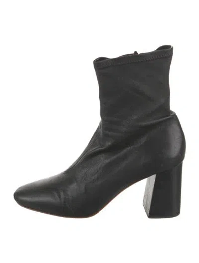 Pre-owned Loeffler Randall Leather Sock Boots In Black