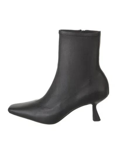 Pre-owned Loeffler Randall Leather Sock Boots In Black