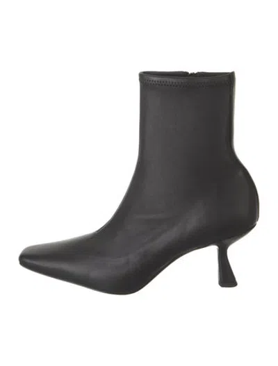 Pre-owned Loeffler Randall Leather Sock Boots In Black