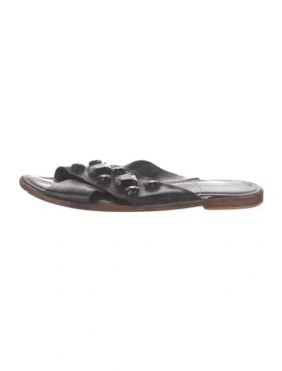 Pre-owned Loeffler Randall Leather Studded Accents Slides In Multi