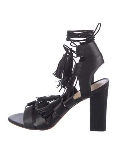 Pre-owned Loeffler Randall Leather Tassel Accents Pumps In Black