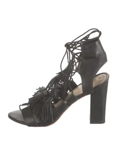 Pre-owned Loeffler Randall Leather Tassel Accents Pumps In Black