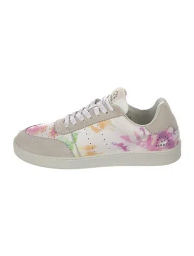 Pre-owned Loeffler Randall Leather Tie-dye Print Sneakers In Neutral