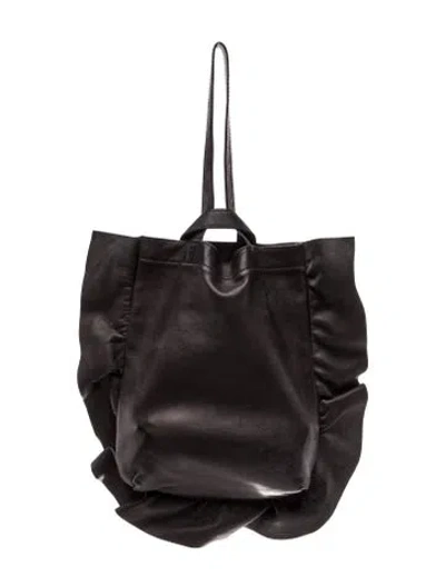 Pre-owned Loeffler Randall Leather Top Handle Bag In Black