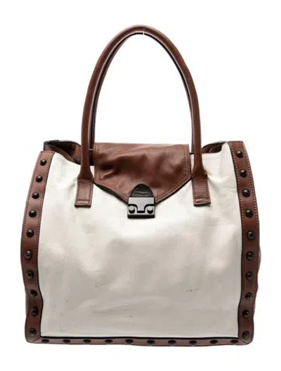 Pre-owned Loeffler Randall Leather Tote In Neutrals