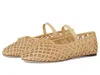 Loeffler Randall Solid Woven Raffia Ballet Flats In Brown