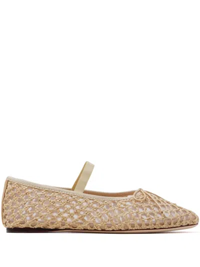 Loeffler Randall Leonie Lambskin Bow Ballerina Flats In 中性色