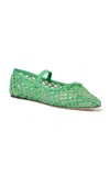 Loeffler Randall Leonie Womens Slip On Padded Insole Ballet Flats In Green
