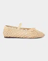 Loeffler Randall Solid Woven Raffia Ballet Flats In Multi