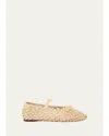 Loeffler Randall Solid Woven Raffia Ballet Flats In Neutral