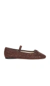 Loeffler Randall Leonie Woven Lambskin Leather Ballerina Flats In Brown