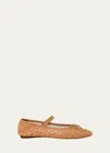 Loeffler Randall Leonie Woven Leather Ballerina Flats In Honey
