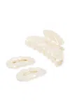 Loeffler Randall Lila Acetate Hair Clip Set In White