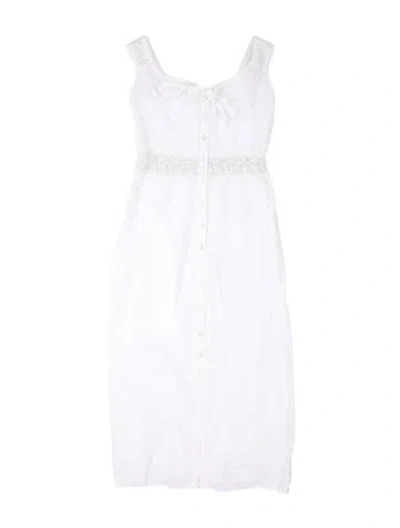 Pre-owned Loeffler Randall Linen Long Dress In White