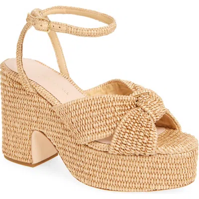Loeffler Randall Raffia Knotted Chunky Platform Sandals In Natural