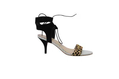 Loeffler Randall Loeffler Randal Ambrose Lace Up Sandals In Cheetah And Black Leather In Multi