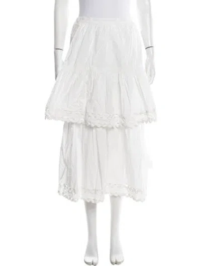 Pre-owned Loeffler Randall Long Skirt In White