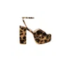 Loeffler Randall Loretta Leopard Velvet Platform Sandal In Yellow