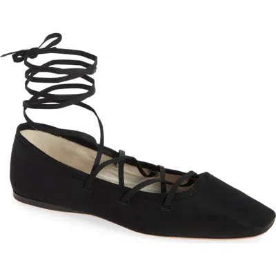 Loeffler Randall Louisa Ankle Wrap Ballet Flat In Black
