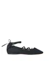 Loeffler Randall Louisa Lace-up Faille Ballet Flats In Black