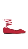 Loeffler Randall Louisa Lace Up Ballet Flat In Red