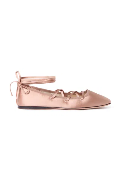 Loeffler Randall Louisa Blush Lace-up Ballet Flat In Pink
