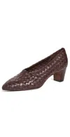 Loeffler Randall Maeve Woven Leather Kitten-heel Pumps In Espresso