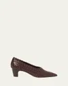 Loeffler Randall Maeve Woven Leather Kitten-heel Pumps In Espresso
